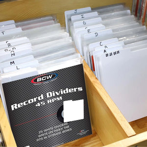 BCW:  45 RPM Record Dividers - White