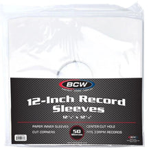 Load image into Gallery viewer, BCW:  12 Inch Record Paper Inner Sleeve - Cut Corners - White