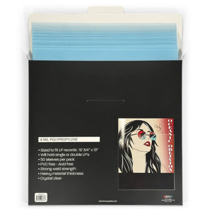 BCW:  12 Inch Outer Record Sleeves - 4 MIL - 50 Pack