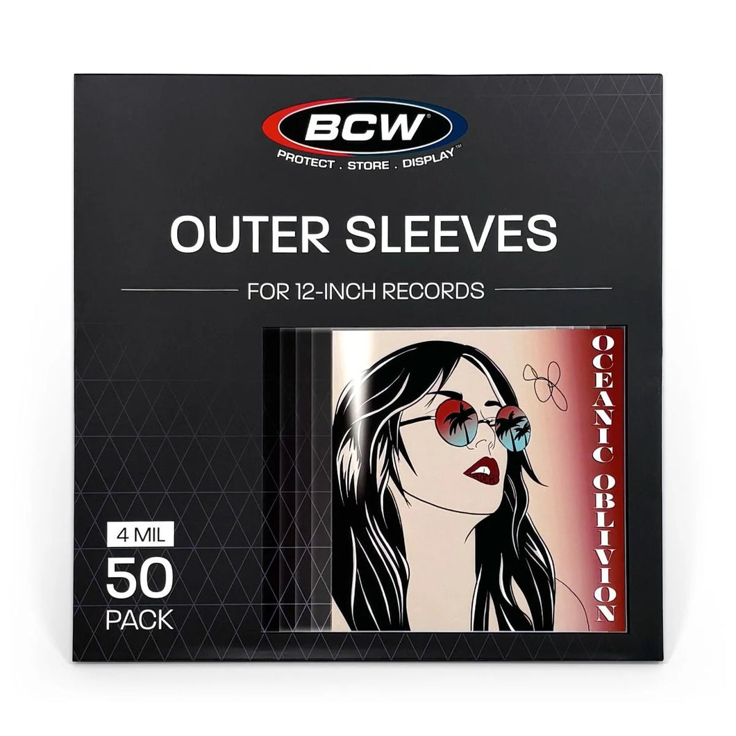 BCW:  12 Inch Outer Record Sleeves - 4 MIL - 50 Pack