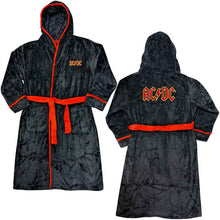 Cargar imagen en el visor de la galería, AC/DC - Unisex Bathrobe:  Logo / Back Print (Black)