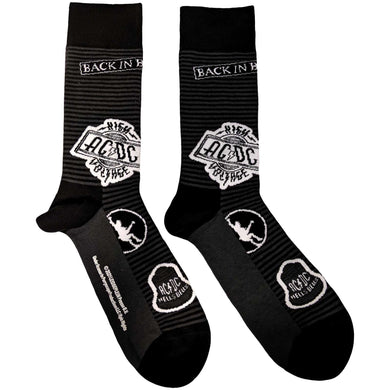 AC/DC Unisex Ankle Socks:  Icons - Black