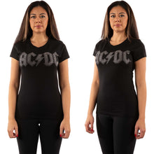 Cargar imagen en el visor de la galería, AC/DC - Female T-Shirt:  Logo / Bellished (Black)