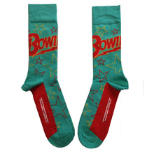 Load image into Gallery viewer, David Bowie - Unisex Ankle Socks:  Stars Outline (Green)