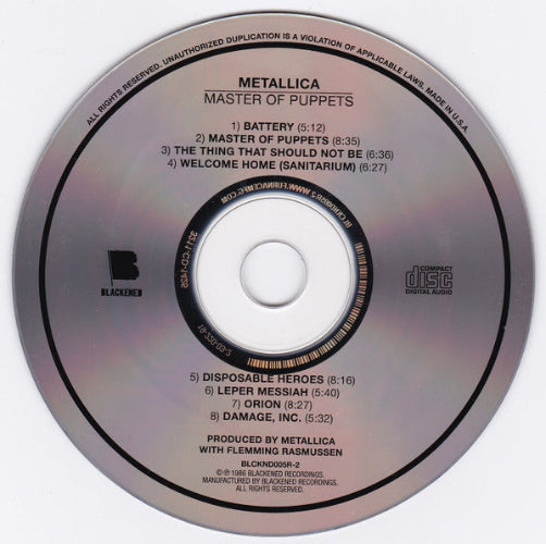 Metallica - Master Of Puppets (CD-New-Repress) – The Cosmic Peddler