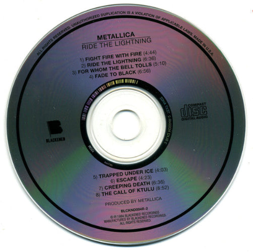 Metallica - Ride The Lightning (CD-New-Repress) – The Cosmic Peddler