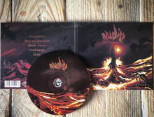 Cargar imagen en el visor de la galería, Nudist - Bury My Innocence compact disc digipak laid flat with CD over the top on a wood background
