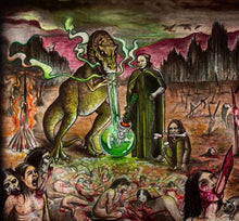 Charger l'image dans la galerie, CD cover art featuring a cartoonish dinosaur with a green bong, surrounded by skeletons and a man in a black robe, set against a dark, stormy background.