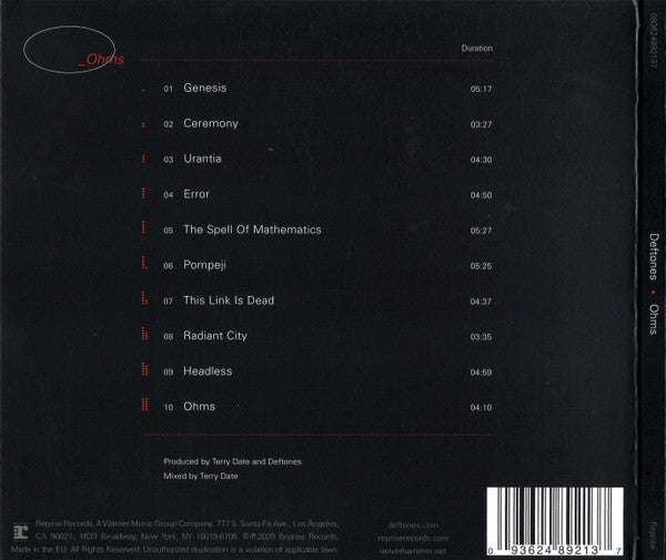 Deftones - Ohms (CD) – The Cosmic Peddler