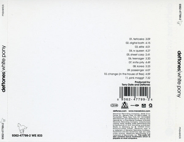 Deftones - White Pony (CD) – The Cosmic Peddler