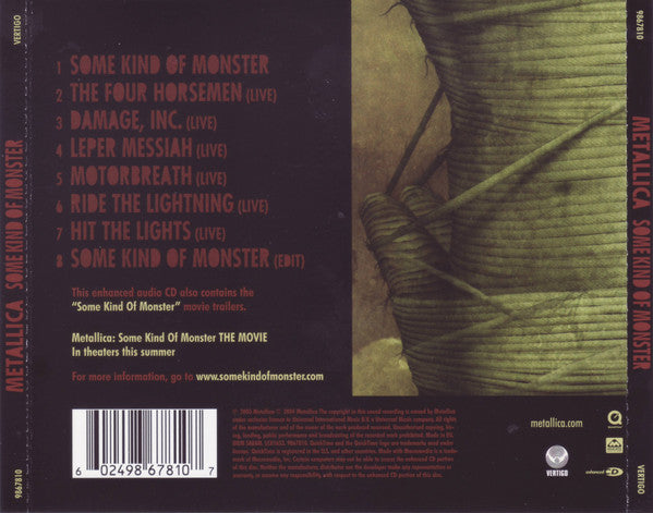 Metallica - Some Kind Of Monster Compact Disc – The Cosmic Peddler