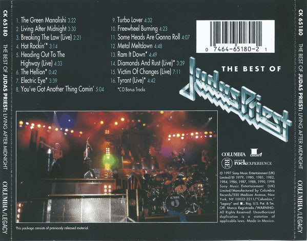 Judas Priest - Living After Midnight: The Best Of Judas Priest (CD