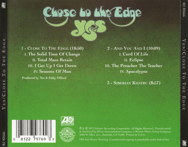 Yes Close to the Edge レコード CLOSE TO THE EDGE: SUPER DELUXE EDITION/YES/イエス/言わずと知れた