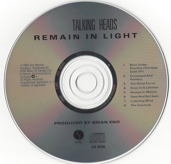 Talking Heads - Remain In Light (CD) – The Cosmic Peddler
