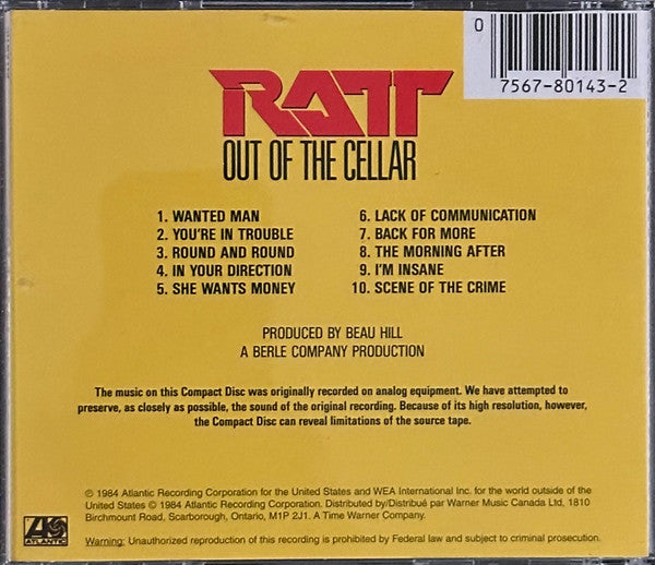 Ratt - Out Of The Cellar (CD) – The Cosmic Peddler