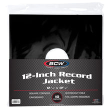 Load image into Gallery viewer, BCW:  12 Inch Record Paper Jacket - With Hole - Black