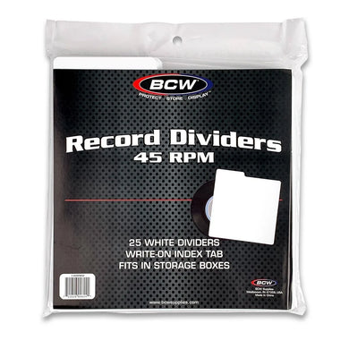 BCW:  45 RPM Record Dividers - White