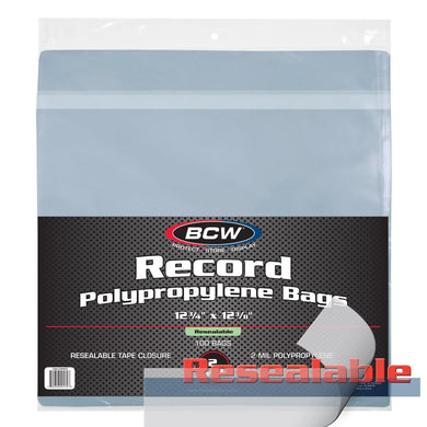 Resealable 12-Inch Record Bags - 2 Mil (100 Pack)