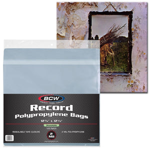 Resealable 12-Inch Record Bags - 2 Mil (100 Pack)