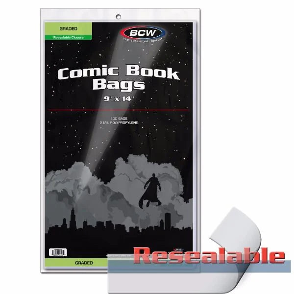 BCW:  Resealable Bag For Graded Comics - 9 x 14