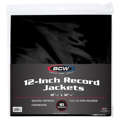BCW:  12 Inch Record Paper Jacket - No Hole - Black