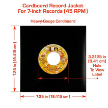 Load image into Gallery viewer, BCW:  7 Inch Record Paper Jacket - With Hole - Black