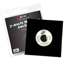 Load image into Gallery viewer, BCW:  7 Inch Record Paper Jacket - With Hole - Black