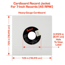 Load image into Gallery viewer, BCW:  7 Inch Record Paper Jacket - With Hole - White