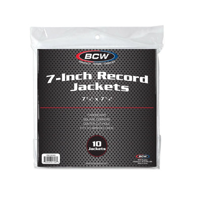 BCW:  7 Inch Record Paper Jacket - With Hole - White