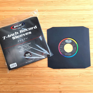 BCW:  7 Inch Record Paper Inner Sleeve - Cut Corners - Black
