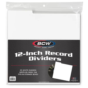 BCW:  12 Inch Record Dividers - White