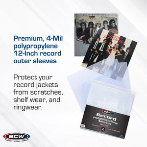 12 Inch Record Sleeves - 4 Mil (100 Pack)