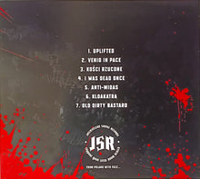 Load image into Gallery viewer, Black Smoke - Uplifted By The Hook back album cover with tracklist and branding on a dark background with red splashes