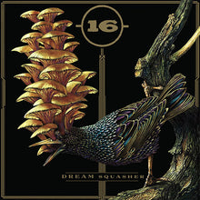 Cargar imagen en el visor de la galería, Album cover with a stylized bird, mushrooms, and the number 16 on a black background.