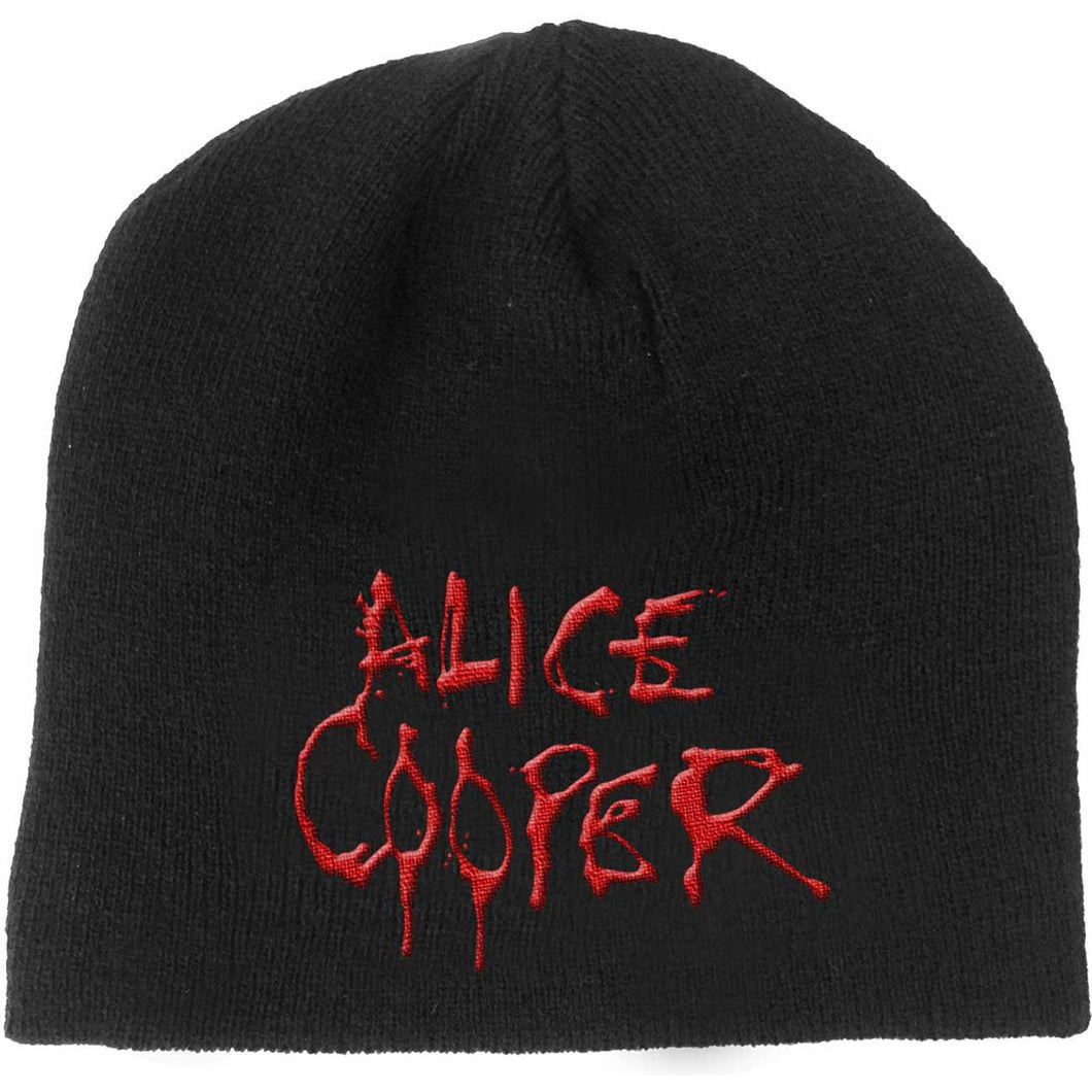 Alice Cooper - Unisex Beanie Hat:  Dripping Logo (Black)