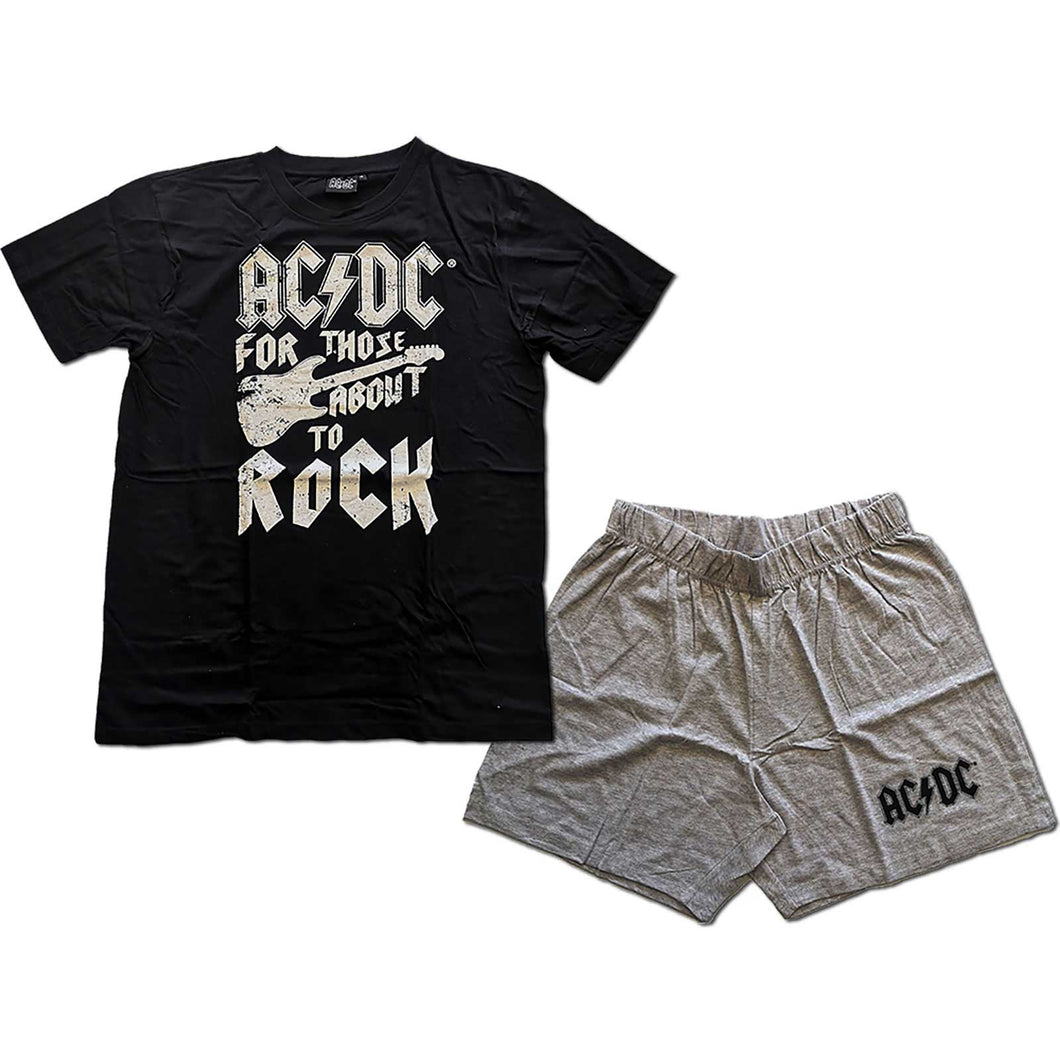 AC/DC Unisex Summer Pajamas:  FTATR Guitar
