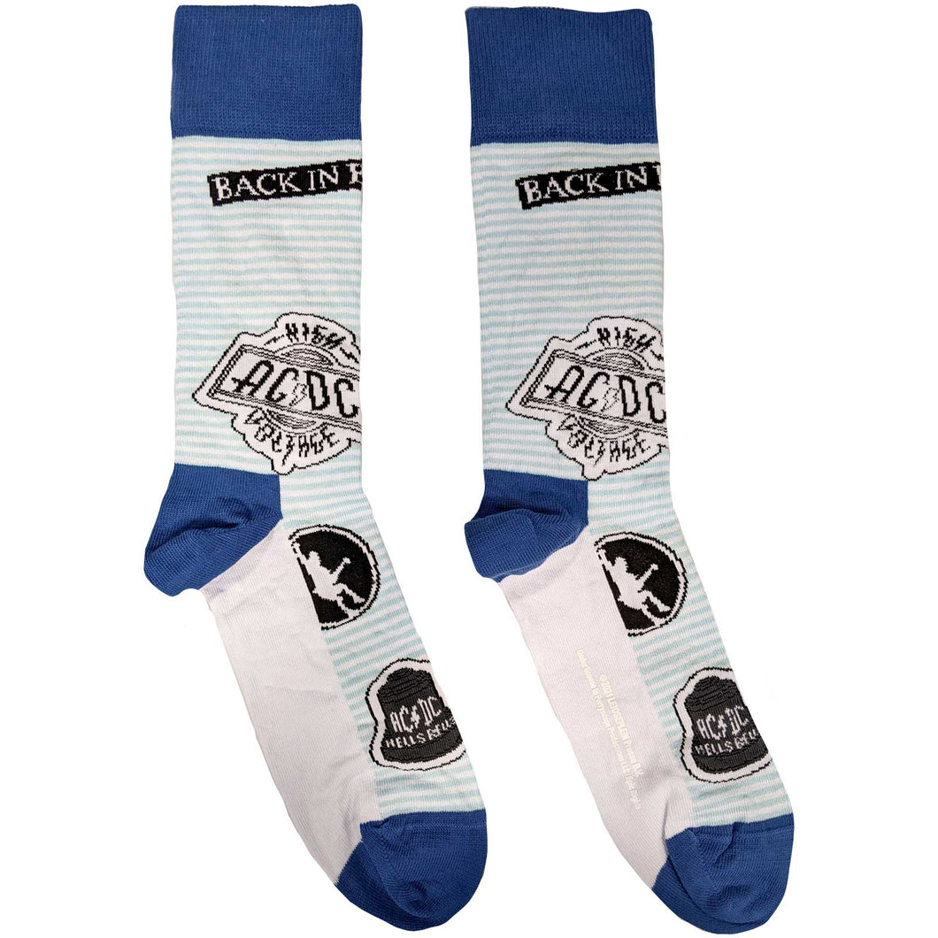 AC/DC Unisex Ankle Socks:  Icons - Blue