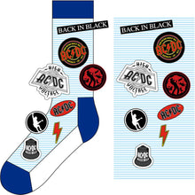 Load image into Gallery viewer, AC/DC Unisex Ankle Socks:  Icons - Blue