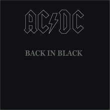 Cargar imagen en el visor de la galería, CD cover art for AC/DC's album 'Back in Black' featuring the band's logo and the album title against a black background.
