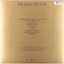 Load image into Gallery viewer, Back cover of a vinyl album with tracklist on gold background