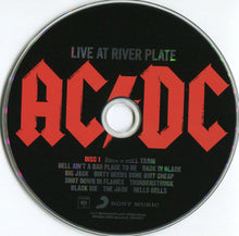 Cargar imagen en el visor de la galería, AC/DC live album disc with red logo and text on a black background