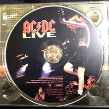 Cargar imagen en el visor de la galería, Disc with AC/DC logo and 'Live' text on a reflective surface