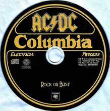 Cargar imagen en el visor de la galería, Disc label for AC/DC album 'Rock or Bust' with Columbia Records branding.