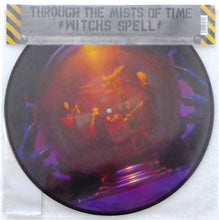 Load image into Gallery viewer, Vinyl record with a colorful design and text 'Through the Mists of Time Witches Spell' on a white background.