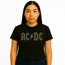 Cargar imagen en el visor de la galería, Person wearing a black AC/DC t-shirt on a white background