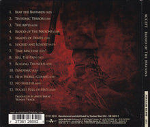 Charger l&#39;image dans la galerie, Album cover with red and black design featuring a figure and tracklist on a dark background