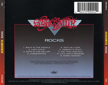 Charger l'image dans la galerie, Back cover of Aerosmith's 'Rocks' album with tracklist and album branding.