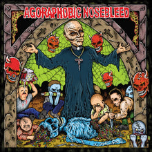 Cargar imagen en el visor de la galería, Album cover art for Agoraphobic Nosebleed's 'Altered States of America' featuring a colorful and intricate illustration with various characters and motifs.