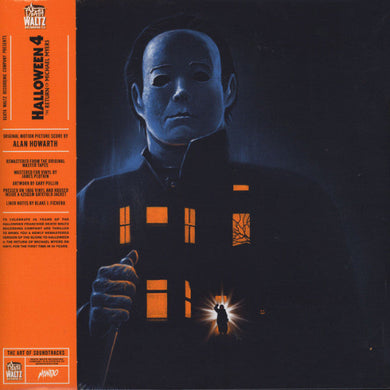 Vinyl album cover with a character holding a house silhouette and orange text on the side.
