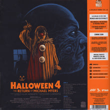 Load image into Gallery viewer, Movie poster for 'Halloween 4: The Return of Michael Myers' with a dark background and orange text.